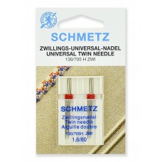 Schmetz иглы двойные универсальные 80/1.6 2шт